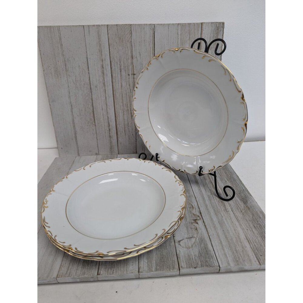 Vintage BOHEMIAN Fine China Set of 3 Soup Cereal Bowls Czechoslovakia BOH53